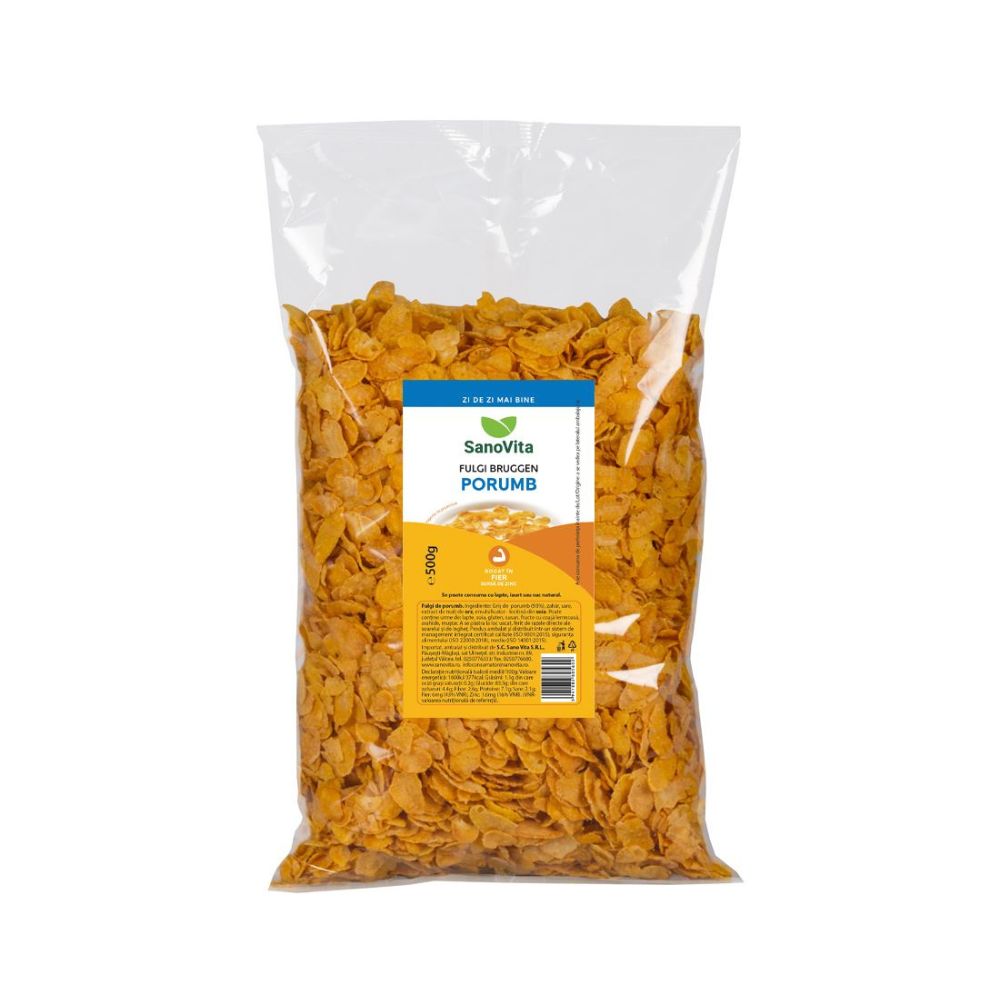 Fulgi de porumb Bruggen, 500 g, Sanovita