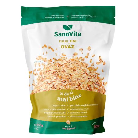 Fulgi de ovaz fini, 750 g, Sanovita