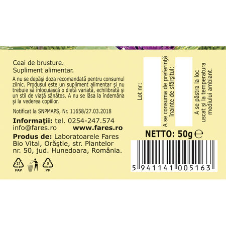 Ceai Brusture, 50 g, Fares 720865