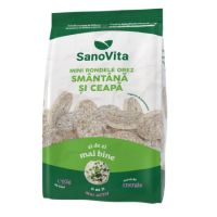 Mini rondele din orez cu smantana si ceapa Sharing, 65 g, Sanovita