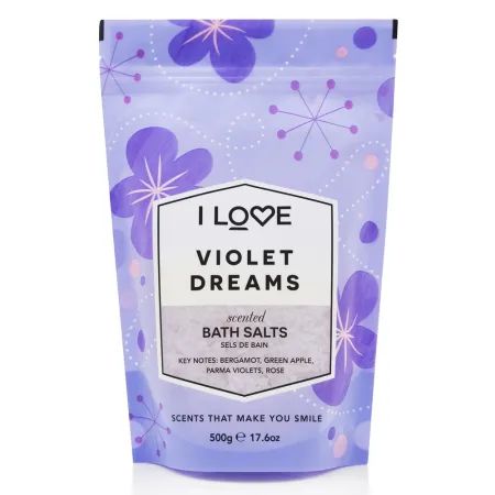Sare de baie Signature, Violet Dreams, 500 g, I Love