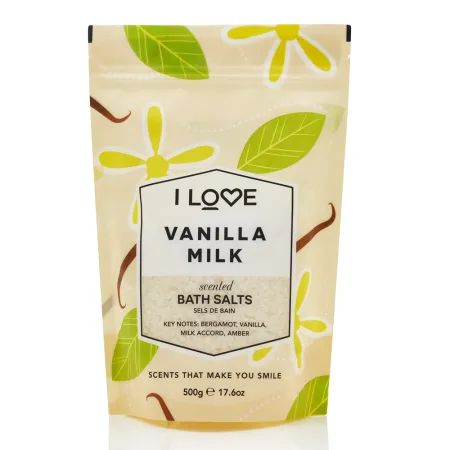 Sare de baie Vanilla Milk Signature, 500 g, I Love