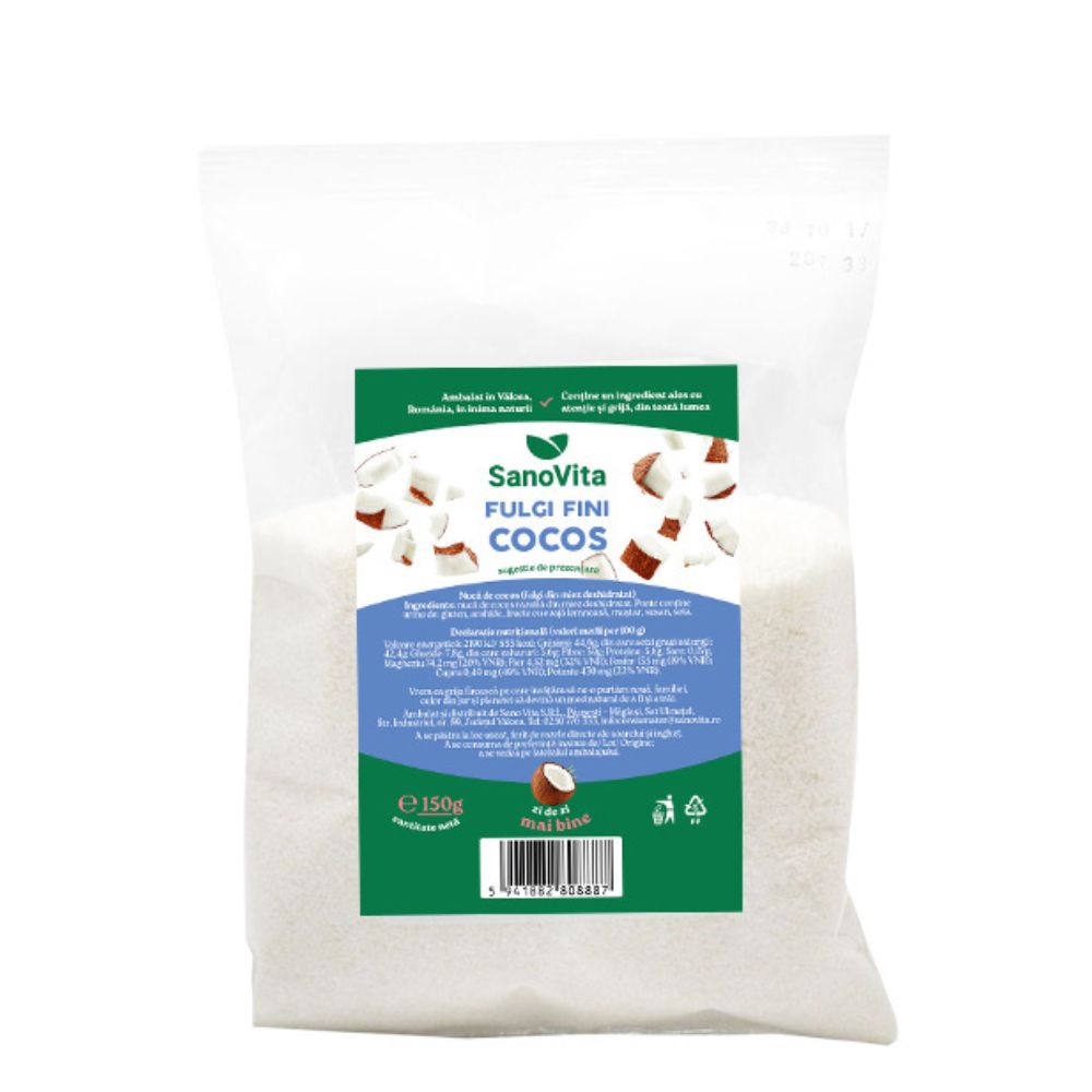 Fulgi de cocos, 150 g, Sanovita