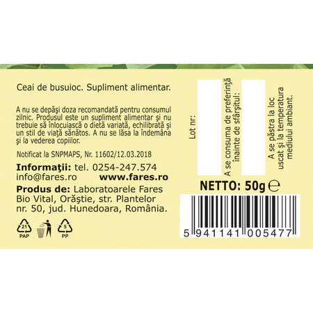 Ceai busuioc, 50g, Fares 720948