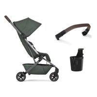 Pachet Carucior cu bara pliabila si suport de pahar Aer2, Forest Green, Joolz