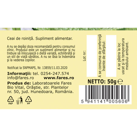 Ceai de roinita, 50 g, Fares 721027