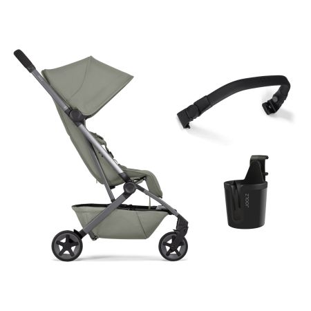Pachet Carucior cu bara pliabila si suport de pahar Aer2, Sage Green, Joolz