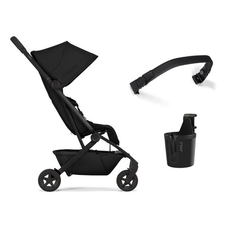 Pachet Carucior cu bara pliabila si suport de pahar Aer2, Space Black, Joolz