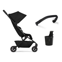 Pachet Carucior cu bara pliabila si suport de pahar Aer2, Space Black, Joolz