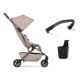 Pachet Carucior cu bara pliabila si suport de pahar Aer2, Sandy Taupe, Joolz 721104