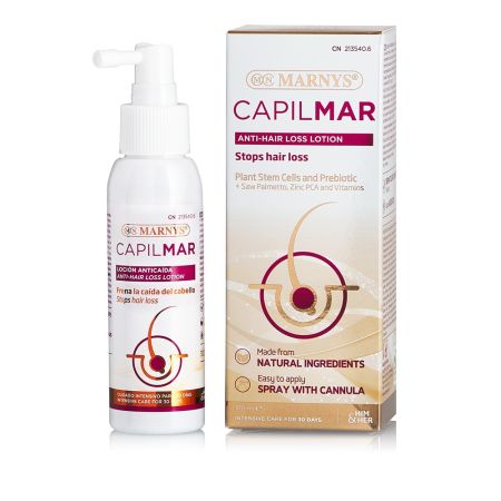 Lotiune spray impotriva caderii parului cu Celule Stem Vegetale, Prebiotic, Zinc si Vitamine, Capilmar, 100 ml, Marnys