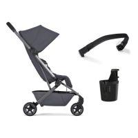 Pachet Carucior cu bara pliabila si suport de pahar Aer2, Stone Grey, Joolz