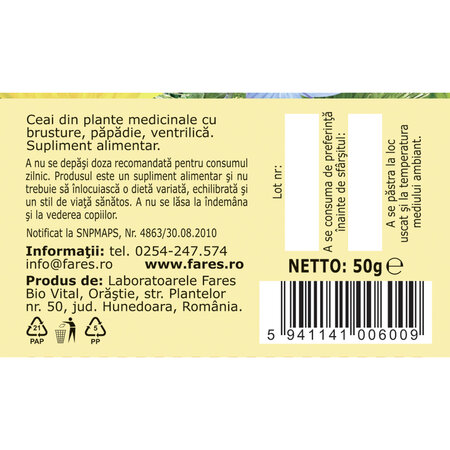 Ceai curatarea sangelui, 50g, Fares 721168