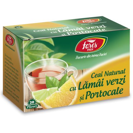 Ceai cu lamai verzi si portocale Ceaiurile Lumii, 20 plicuri, Fares