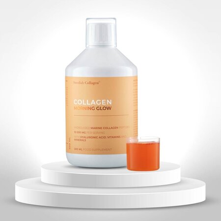Colagen lichid din peste cu Acid Hialuronic si Vitamine Morning Glow, 500 ml, Swedish Nutra 721338