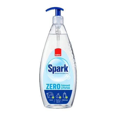 Detergent de vase fara coloranti si parfum Spark Zero, 1 L, Sano