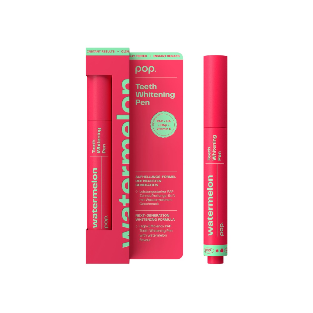 Stilou pentru albirea dintilor Pop Teeth Whitening Pen Watermelon, 4 ml, Smilepen Pop