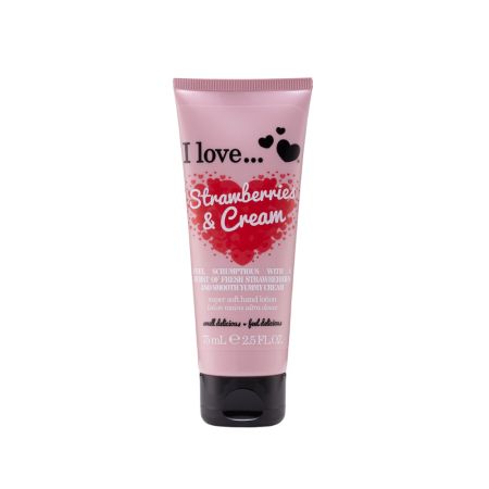 Crema de maini Original, Strawberry Cream, 75 ml, I Love