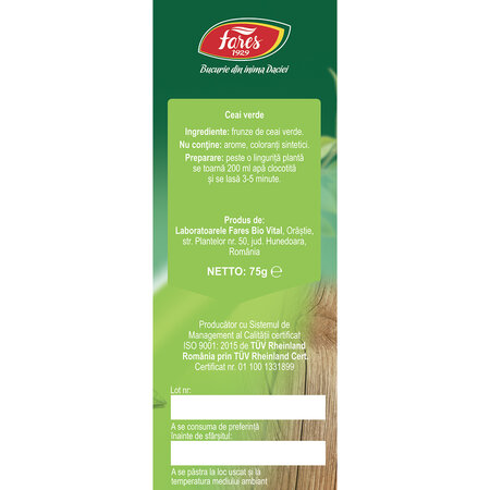 Ceai verde, 75g, Fares 721632
