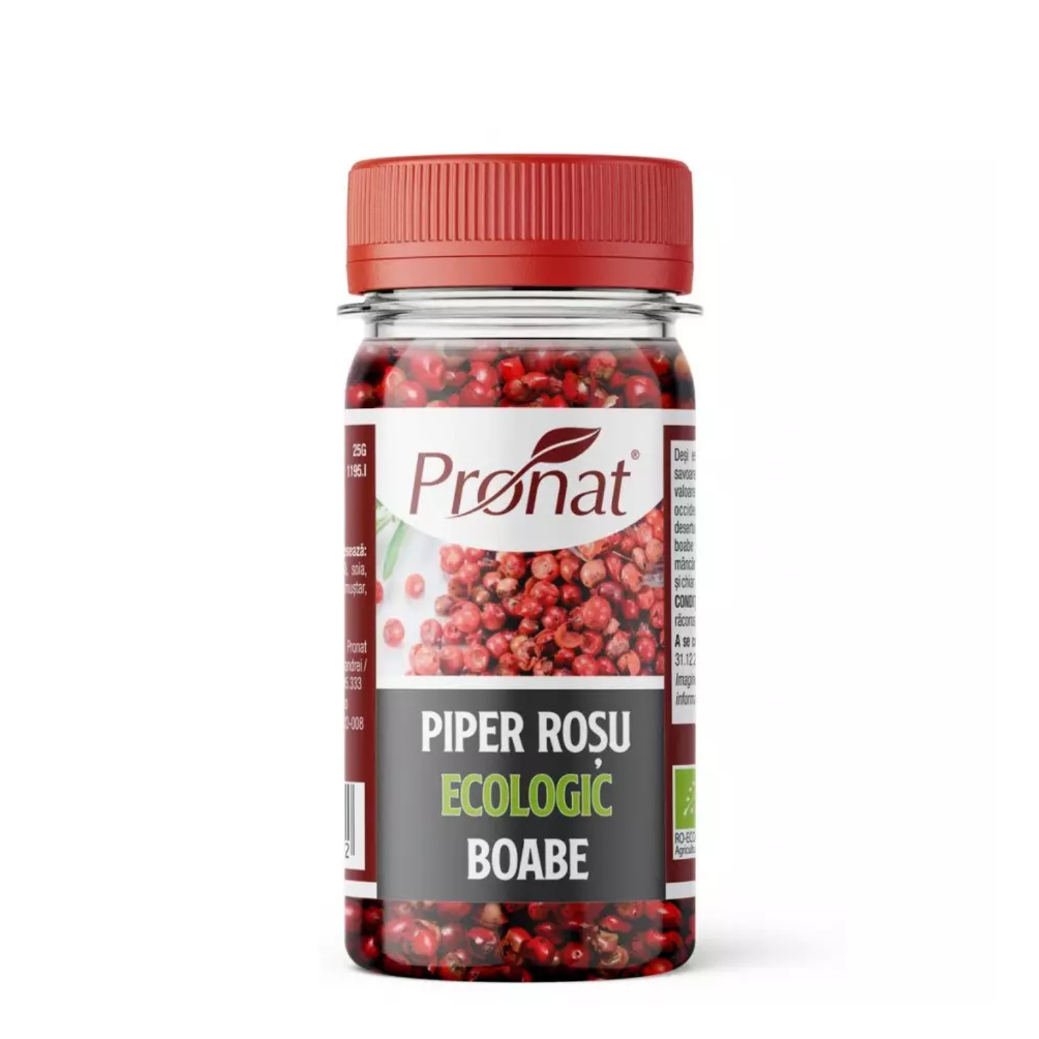 Piper rosu boabe Bio, 25 g, Pronat