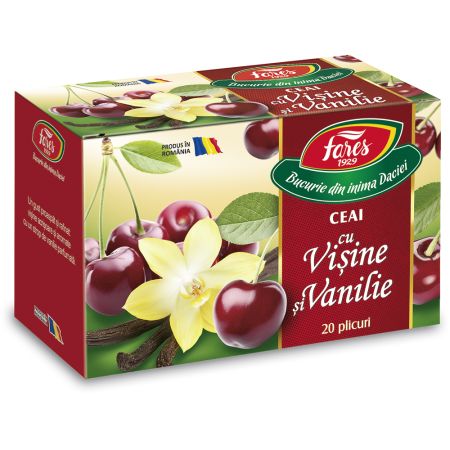 Ceai visine si vanilie Aromafruct, 20 plicuri, Fares