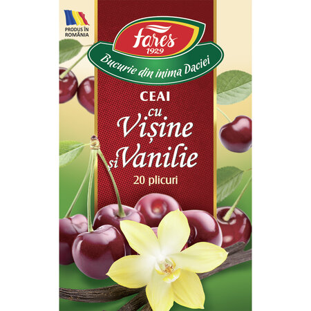 Ceai visine si vanilie, 20 plicuri, Fares 721847