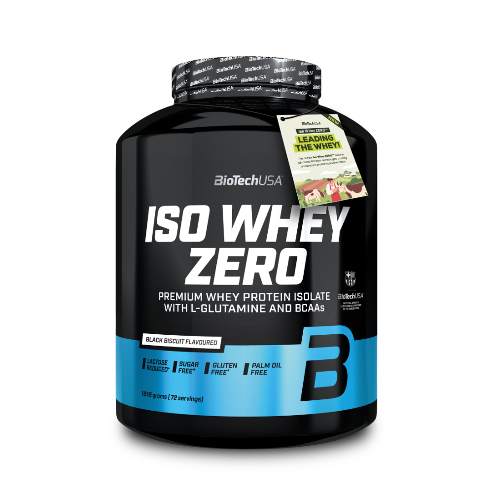 Pudra proteica Iso Whey Zero, Black Biscuit, 1816 g, BioTechUSA