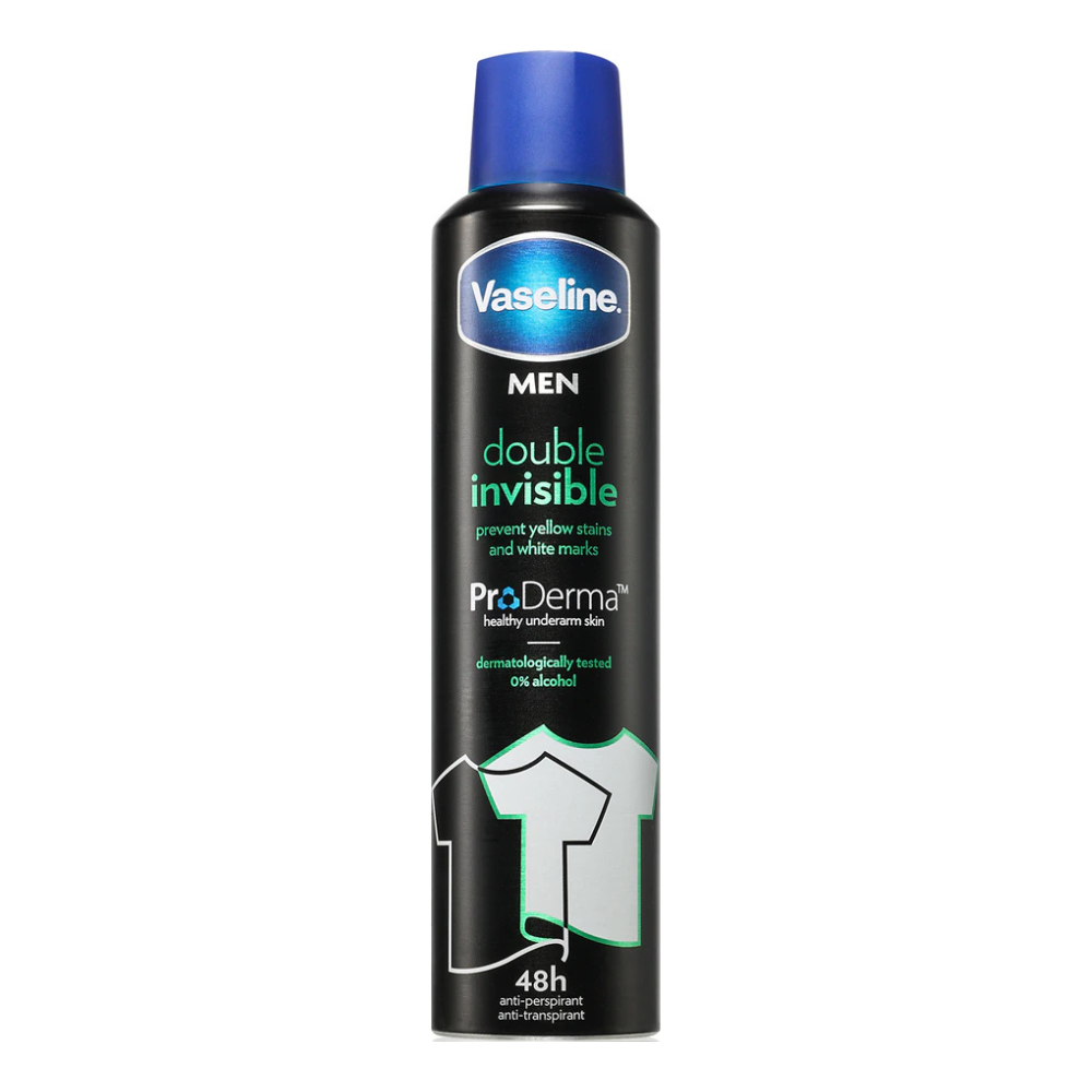 Antiperspirant spray pentru barbati, Double Invisible, 250 ml, Vaseline