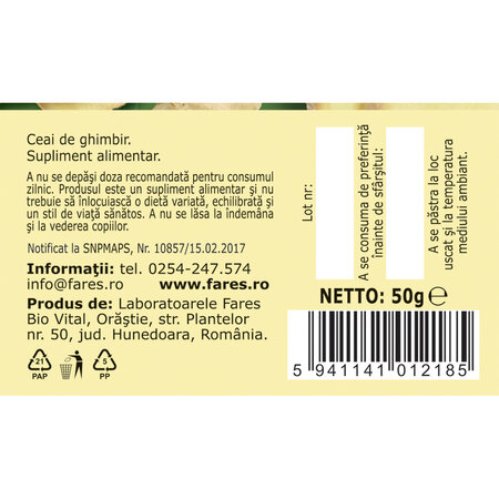 Ceai de Ghimbir, 50g, Fares 722098