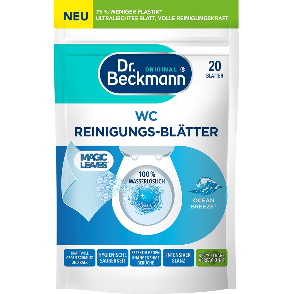 Servetele detergent pentru toaleta, Ocean Breeze, 20 bucati, Dr. Beckmann