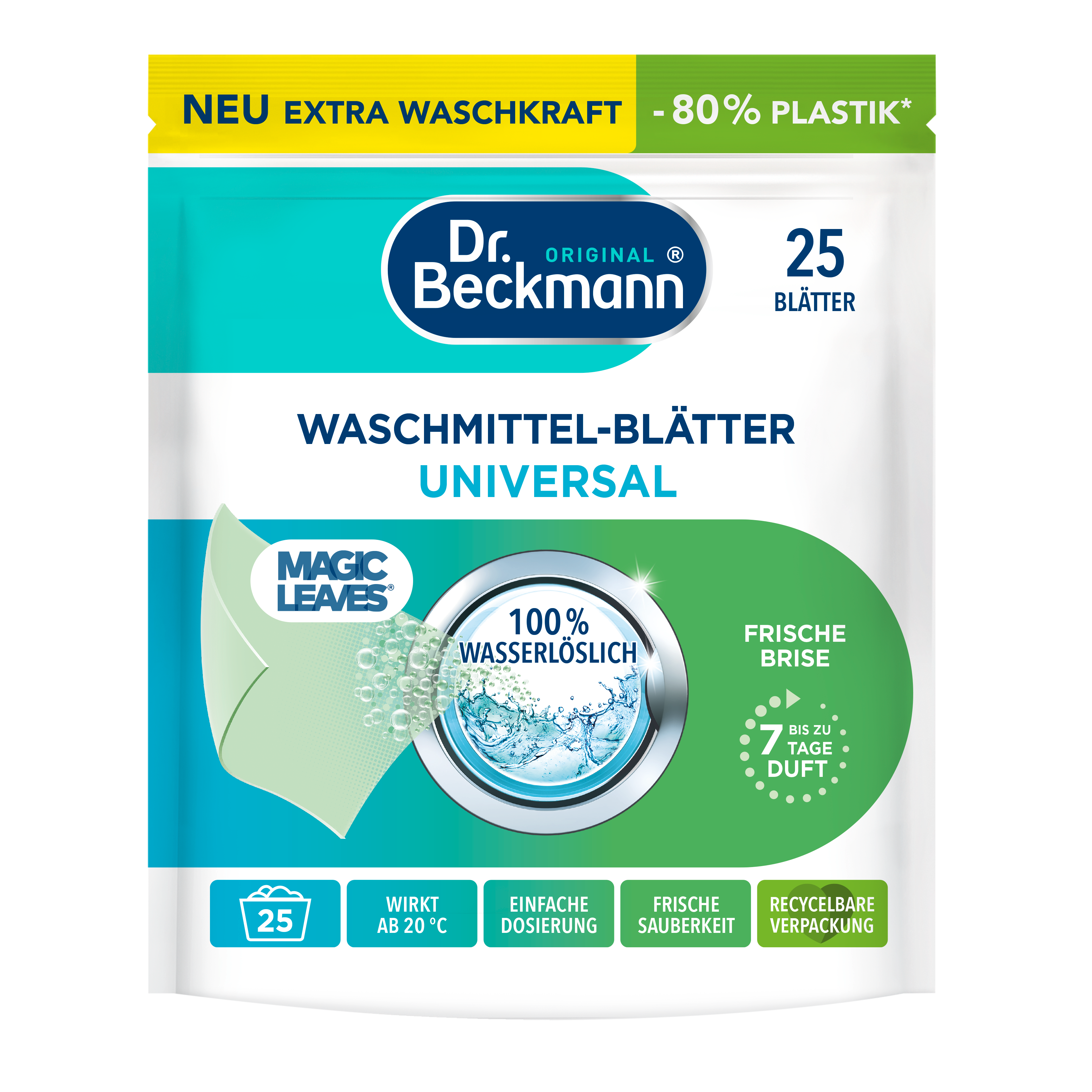 Detergent rufe tip servetel, Universal, 25 bucati, Dr. Beckmann