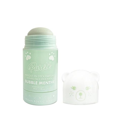 Masca stick purifianta pentru fata cu argila alba, Menta, 30 ml, Inuwet 722287