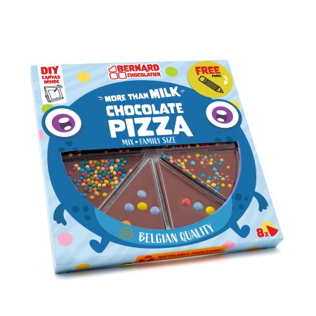Ciocolata belgiana cu lapte, Pizza Mix Edition, 105 g, Bernard Chocolatier