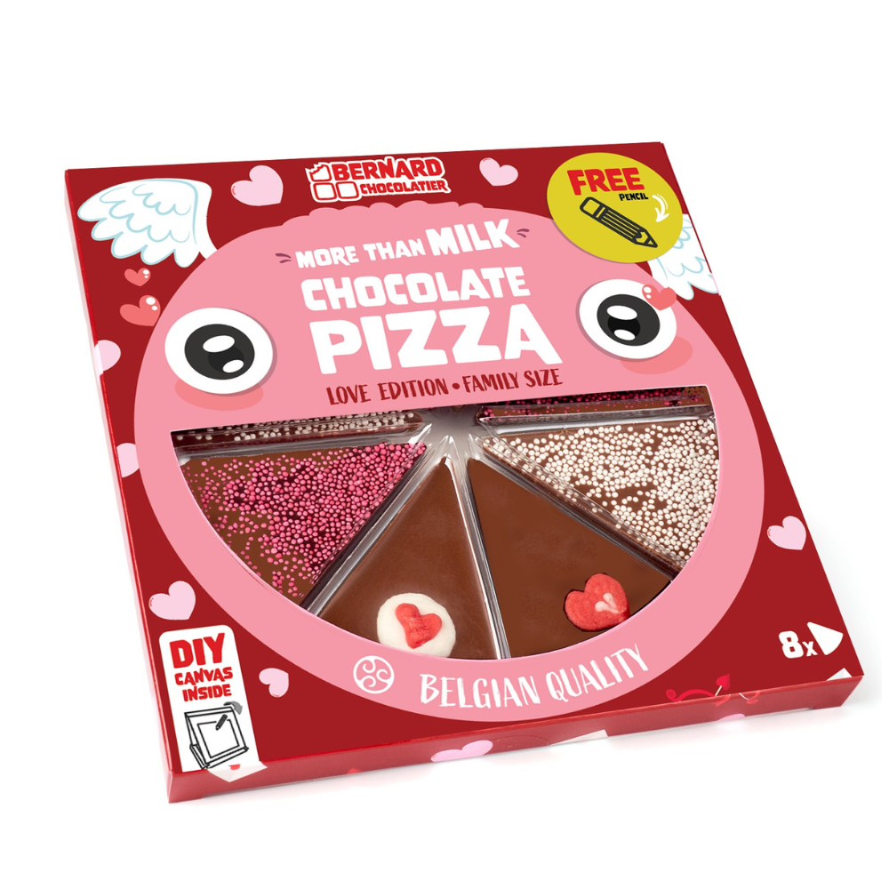 Ciocolata belgiana cu lapte, Pizza Love Edition, 105 g, Bernard Chocolatier