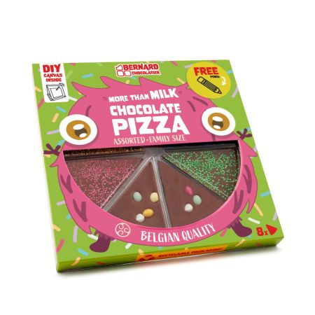 Ciocolata belgiana cu lapte, Pizza Assorted, 105 g, Bernard Chocolatier