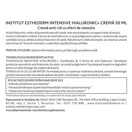Crema de fata Intensive Hialuronic+, 50 ml, Institut Esthederm 722366