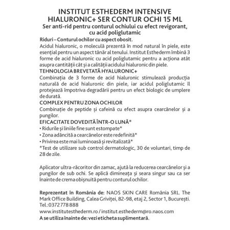 Ser contur ochi Intensive Hialuronic+, 15 ml, Institut Esthederm 722379