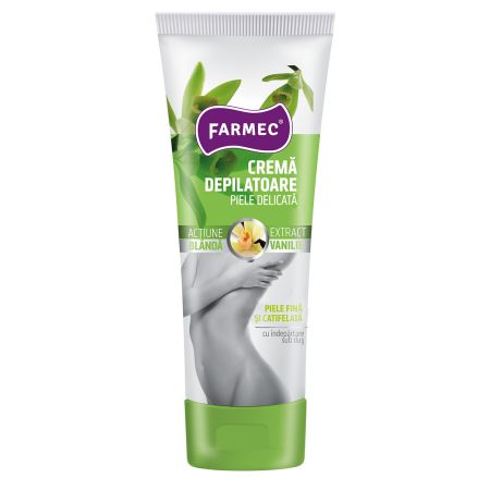 Crema depilatoare cu extract de vanilie pentru piele sensibila, 150 ml, Farmec