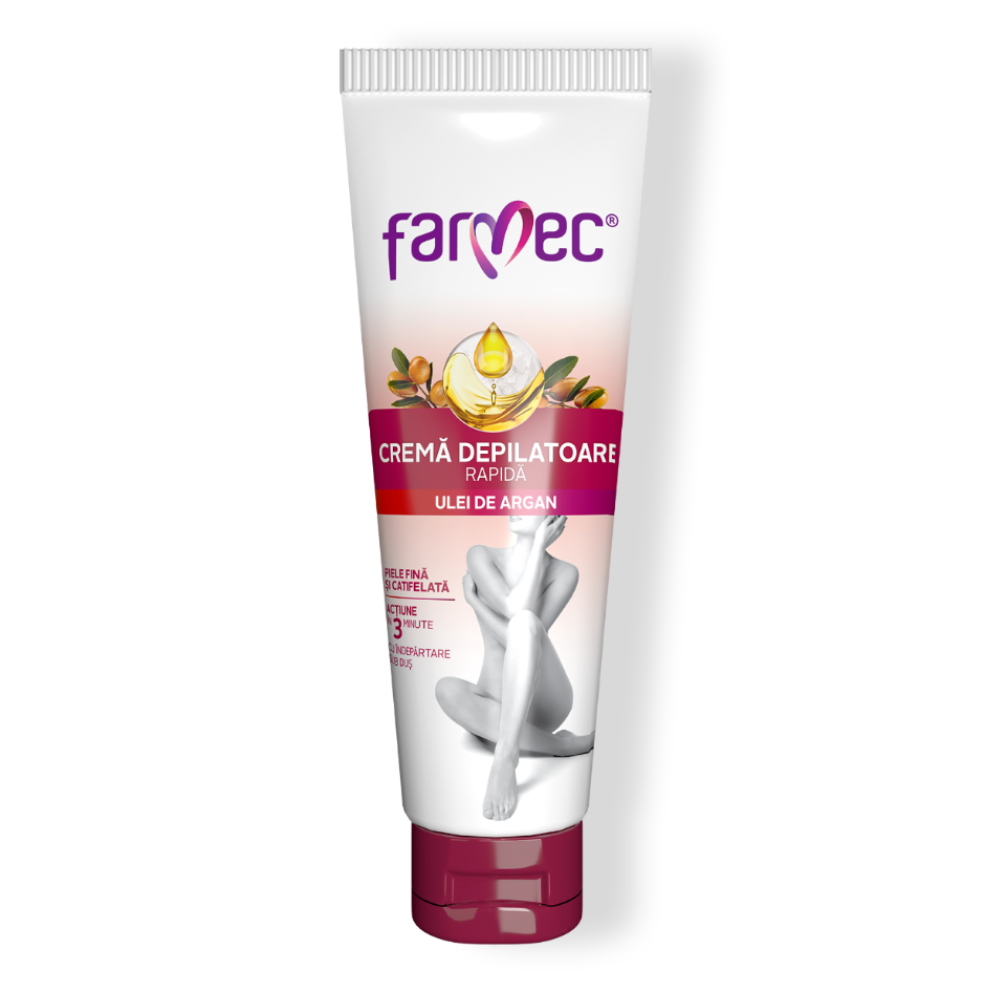 Crema depilatoare rapida cu ulei de argan, 150 ml, Farmec