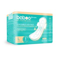 Absorbante postnatale de unica folosinta, Marime L 425 mm, 8 bucati, Baboo