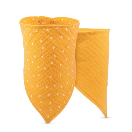 Bandana din muselina cu strat dublu, Portocaliu, 0 luni+, 2 bucati, Baboo 722571
