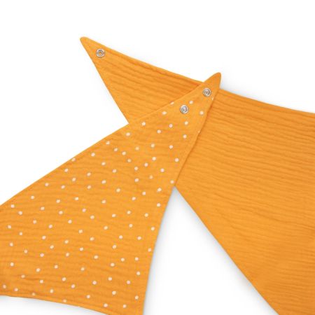 Bandana din muselina cu strat dublu, Portocaliu, 0 luni+, 2 bucati, Baboo 722572
