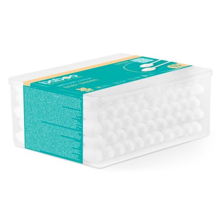 Betisoare bumbac pentru bebelusi cu protectie, 55 bucati, Baboo 722575