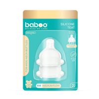 Tetina din silicon anticolici cu 3 valve, Debit mediu, 3 luni+, Baboo