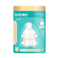 Tetina din silicon anticolici pentru lichide groase, 6 luni+, 2 bucati, Baboo