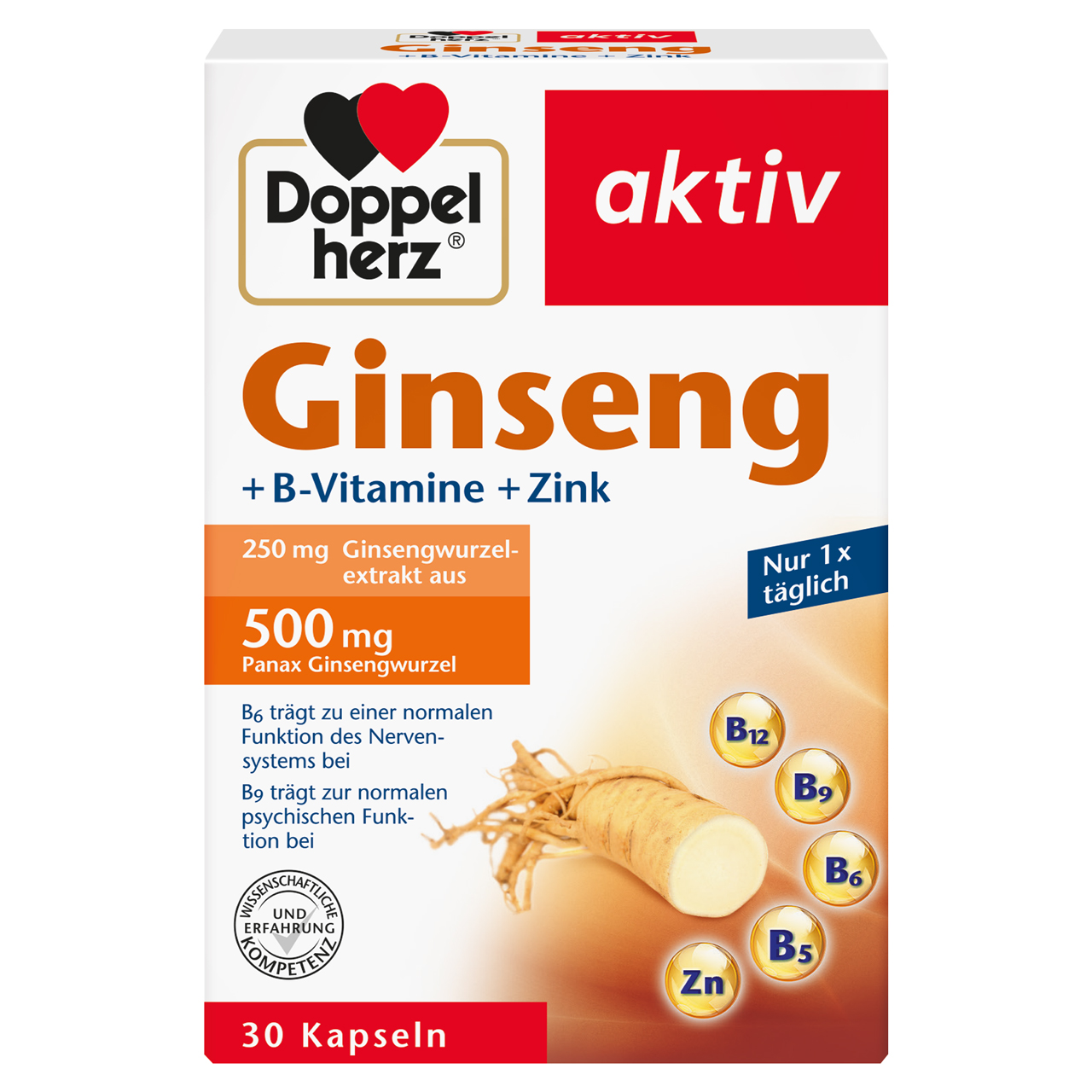 Ginseng + Vitamina B + Zinc, 30 capsule, Doppelherz