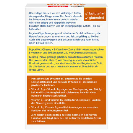 Ginseng + Vitamina B + Zinc, 30 capsule, Doppelherz 722638