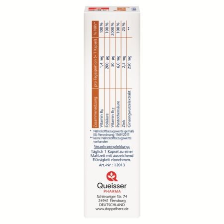 Ginseng + Vitamina B + Zinc, 30 capsule, Doppelherz 722641