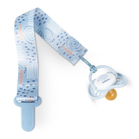 Suport pentru suzeta din material textil, Bleu, 0 luni+, Baboo 722753