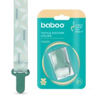 Suport pentru suzeta din material textil, Verde, 0 luni+, Baboo